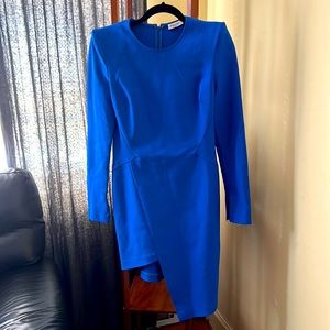GORGEOUS ROYAL BLUE FRENCH DESIGNER THIERRY MUGLER MINI DRESS